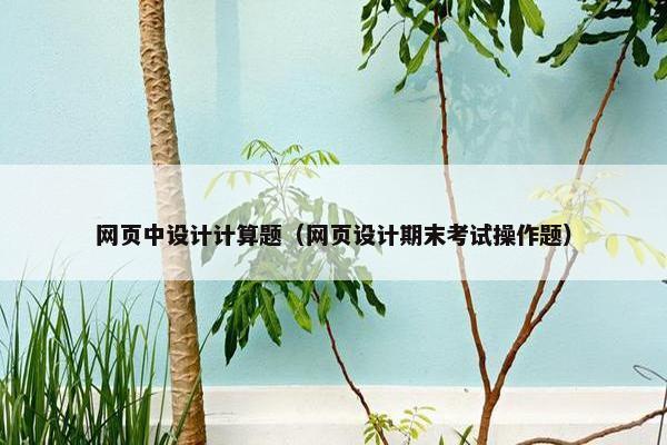 网页中设计计算题（网页设计期末考试操作题）