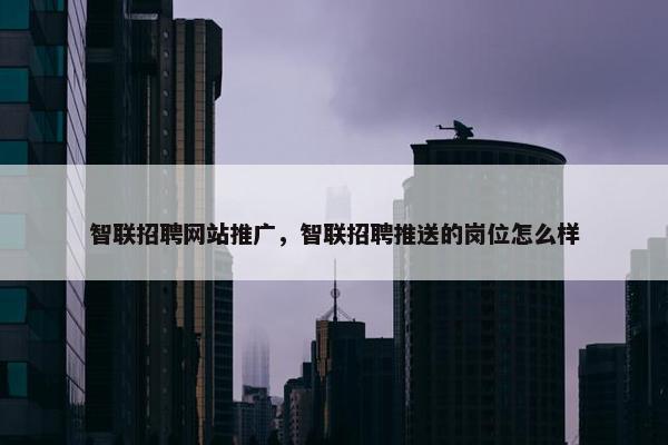 智联招聘网站推广，智联招聘推送的岗位怎么样