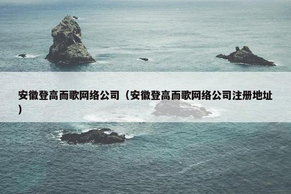 安徽登高而歌网络公司（安徽登高而歌网络公司注册地址）