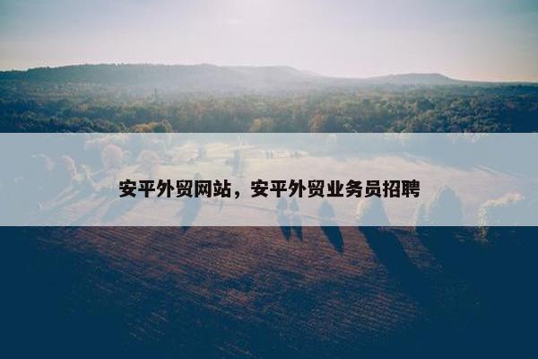 安平外贸网站，安平外贸业务员招聘