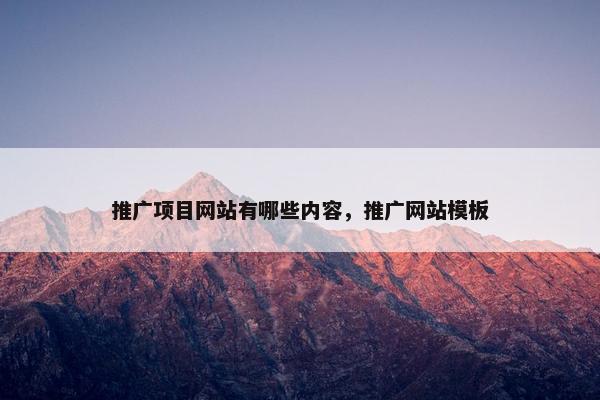 推广项目网站有哪些内容，推广网站模板