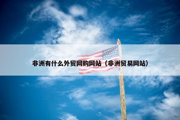 非洲有什么外贸网购网站（非洲贸易网站）