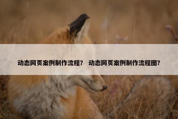 动态网页案例制作流程？ 动态网页案例制作流程图？