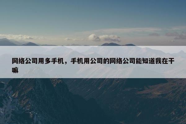网络公司用多手机，手机用公司的网络公司能知道我在干嘛