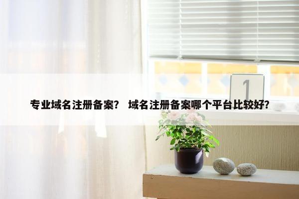 专业域名注册备案？ 域名注册备案哪个平台比较好？