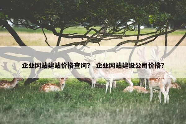 企业网站建站价格查询？ 企业网站建设公司价格？