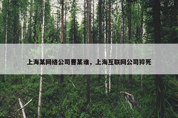 上海某网络公司曹某谁，上海互联网公司猝死