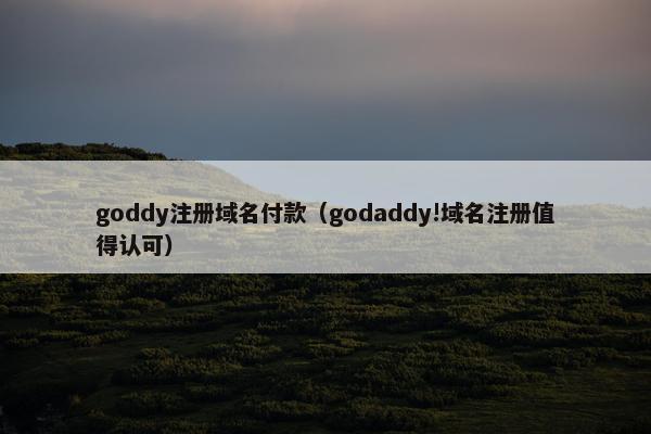 goddy注册域名付款（godaddy!域名注册值得认可）