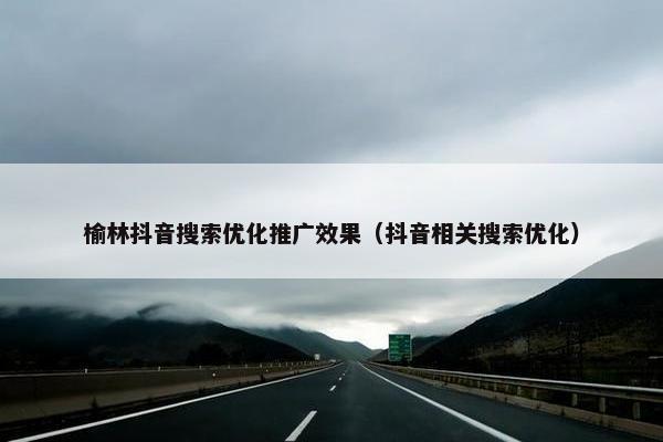 榆林抖音搜索优化推广效果（抖音相关搜索优化）