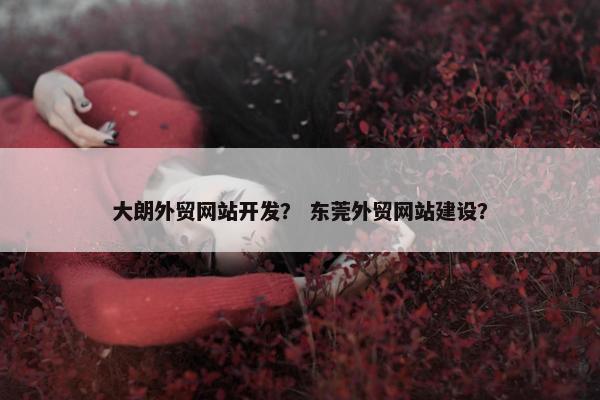大朗外贸网站开发？ 东莞外贸网站建设？