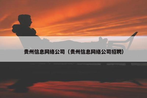 贵州信息网络公司（贵州信息网络公司招聘）