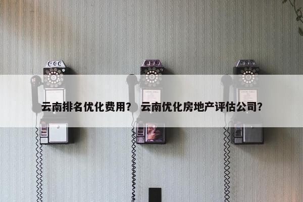 云南排名优化费用？ 云南优化房地产评估公司？