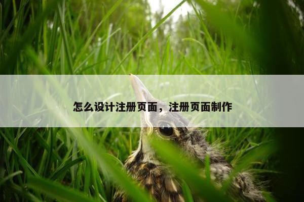 怎么设计注册页面，注册页面制作