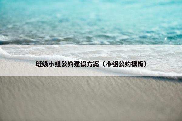班级小组公约建设方案（小组公约模板）