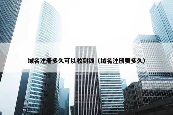 域名注册多久可以收到钱（域名注册要多久）