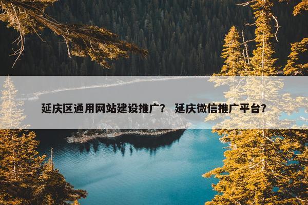 延庆区通用网站建设推广？ 延庆微信推广平台？