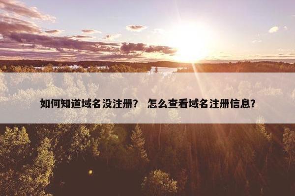 如何知道域名没注册？ 怎么查看域名注册信息？