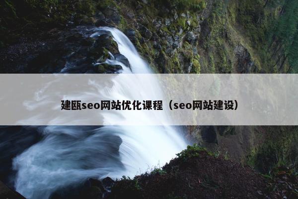 建瓯seo网站优化课程（seo网站建设）