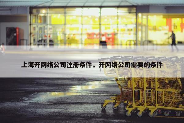 上海开网络公司注册条件，开网络公司需要的条件