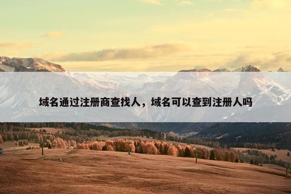 域名通过注册商查找人，域名可以查到注册人吗