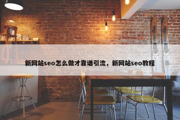 新网站seo怎么做才靠谱引流，新网站seo教程