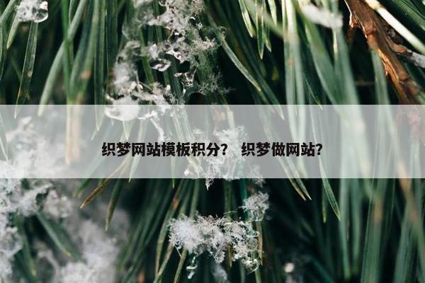 织梦网站模板积分？ 织梦做网站？