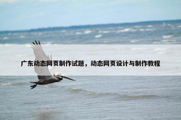 广东动态网页制作试题，动态网页设计与制作教程