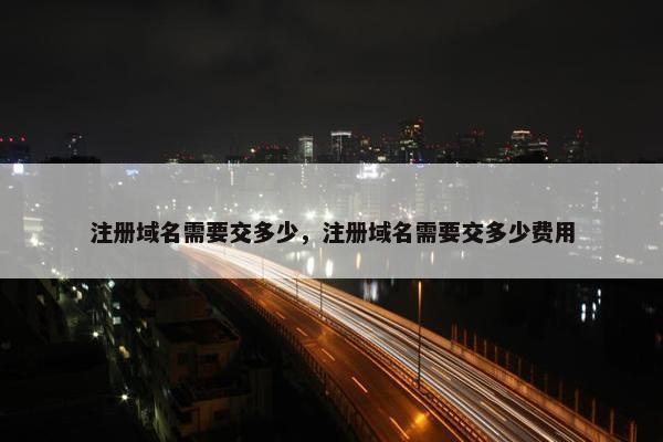 注册域名需要交多少，注册域名需要交多少费用