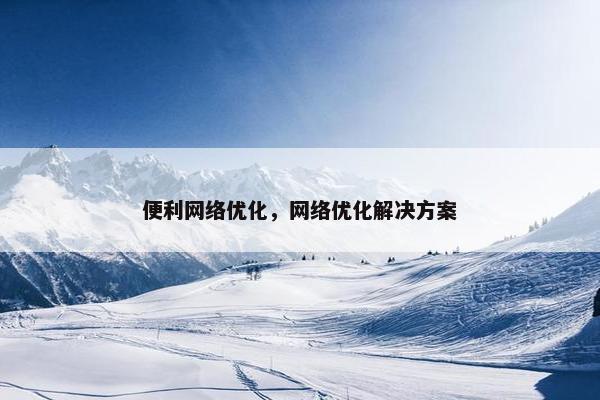 便利网络优化，网络优化解决方案