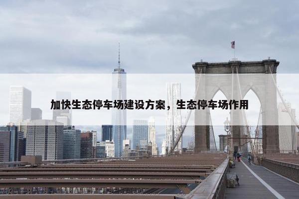 加快生态停车场建设方案，生态停车场作用