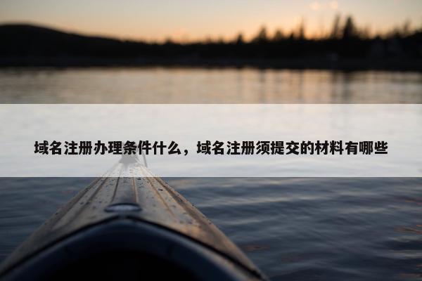 域名注册办理条件什么，域名注册须提交的材料有哪些