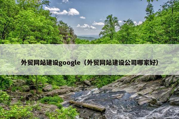 外贸网站建设google（外贸网站建设公司哪家好）