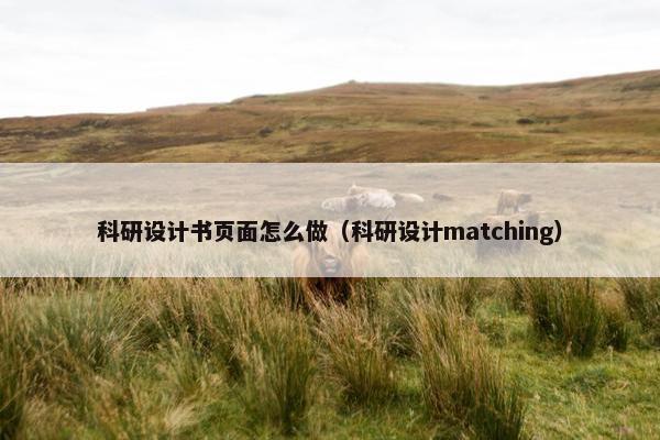 科研设计书页面怎么做（科研设计matching）
