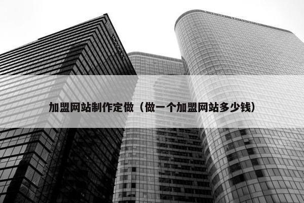 加盟网站制作定做（做一个加盟网站多少钱）