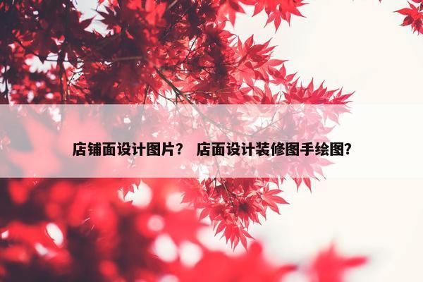 店铺面设计图片？ 店面设计装修图手绘图？