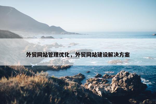 外贸网站管理优化，外贸网站建设解决方案