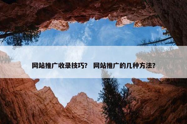 网站推广收录技巧？ 网站推广的几种方法？
