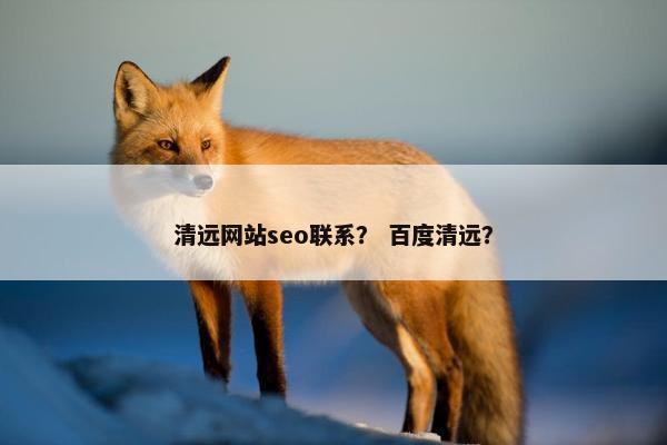 清远网站seo联系？ 百度清远？
