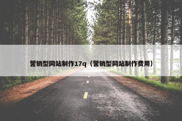 营销型网站制作17q（营销型网站制作费用）
