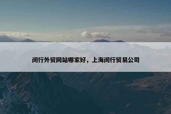 闵行外贸网站哪家好，上海闵行贸易公司