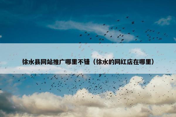 徐水县网站推广哪里不错（徐水的网红店在哪里）