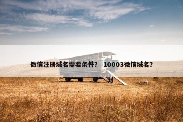 微信注册域名需要条件？ 10003微信域名？