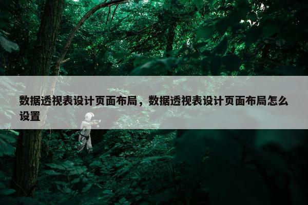数据透视表设计页面布局，数据透视表设计页面布局怎么设置