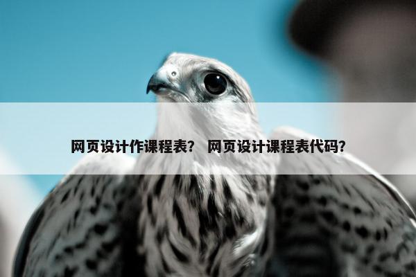 网页设计作课程表？ 网页设计课程表代码？