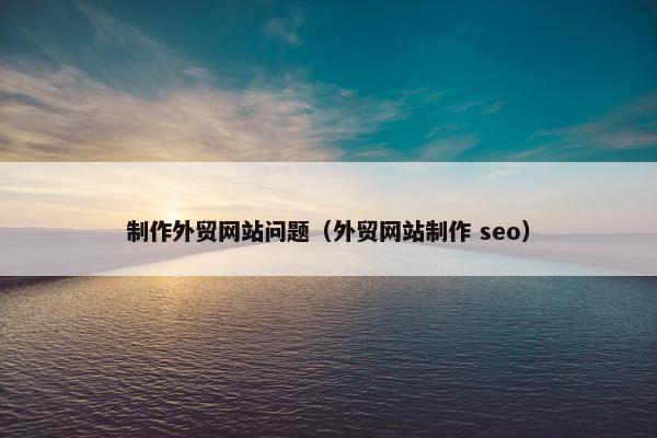 制作外贸网站问题（外贸网站制作 seo）