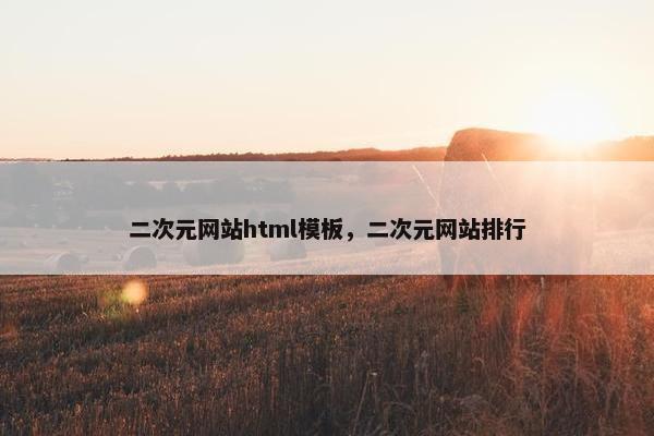 二次元网站html模板，二次元网站排行