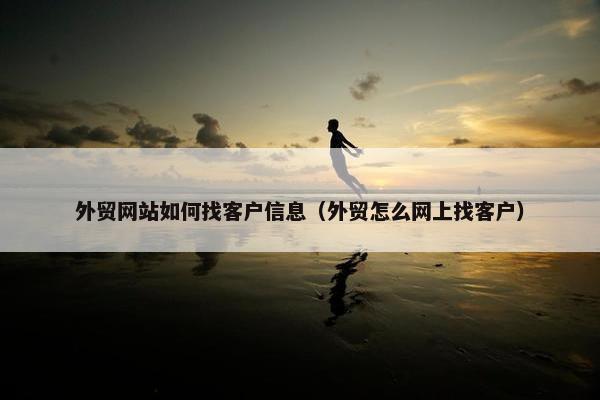 外贸网站如何找客户信息（外贸怎么网上找客户）