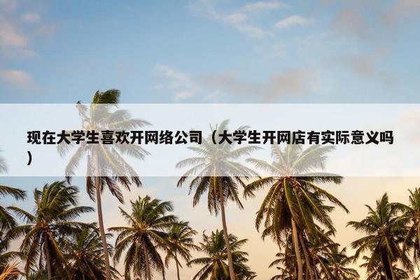 现在大学生喜欢开网络公司（大学生开网店有实际意义吗）
