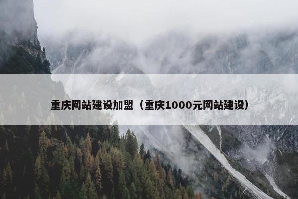 重庆网站建设加盟（重庆1000元网站建设）