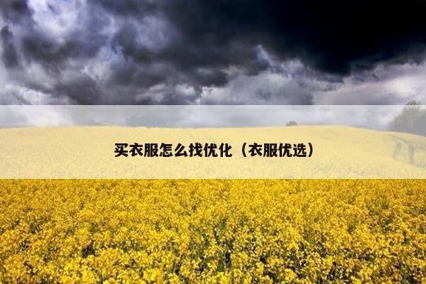 买衣服怎么找优化（衣服优选）